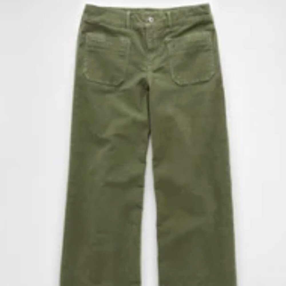 AE Stretch Corduroy Low-Rise Baggy Wide-Leg Pant